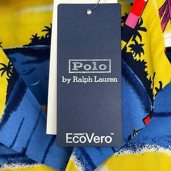 NEW Polo Ralph Lauren Hawaiian Shirt Mens XL Viscose Aloha Floral Sailboats $168 - Picture 7 of 9